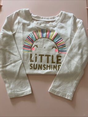 jumping beans White Long Sleeve Tee with Multicolor Rainbow Sun